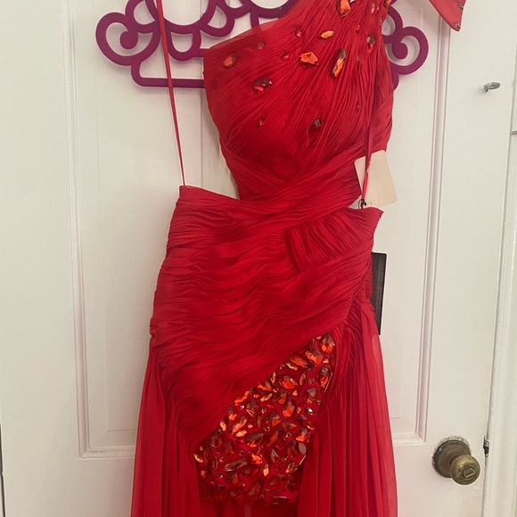 Gorgeous brand new embellished high-low rhinestone gown - Picture 3 of 8